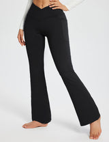 Baleaf Women's Laureate 32'' Crossover High-Rise Flared Pants dbh057 32-Black Main