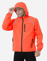 Baleaf Men's Fluorescent Waterproof Packable Windbreaker Track Jacket aaa467 Red Alert Detail