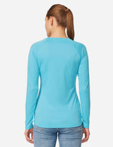 Baleaf Women's UPF50+ Loose Fit Crew Neck Casual Long Sleeved Shirt aga001 Blue Back