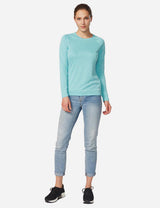 Baleaf Women's UPF50+ Loose Fit Crew Neck Casual Long Sleeved Shirt aga001 Light Green Full