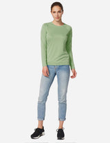 Baleaf Women's UPF50+ Loose Fit Crew Neck Casual Long Sleeved Shirt aga001 Sage Full