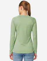 Baleaf Women's UPF50+ Loose Fit Crew Neck Casual Long Sleeved Shirt aga001 Sage Back