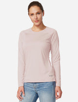 Baleaf Women's UPF50+ Loose Fit Crew Neck Casual Long Sleeved Shirt aga001 Seashell Pink Side