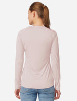 Baleaf Women's UPF50+ Loose Fit Crew Neck Casual Long Sleeved Shirt aga001 Seashell Pink Back