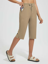 15" Knit Elastic Waist Beach Capris