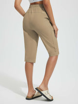 15" Knit Elastic Waist Beach Capris