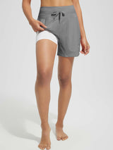 5" Knit Knit Zip Elastic Waist Short Beach Shorts