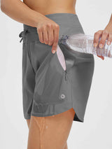 5" Knit Knit Zip Elastic Waist Short Beach Shorts