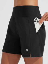 5" Zip Needle Woven Patchwork Elastic Waist Short Beach Shorts