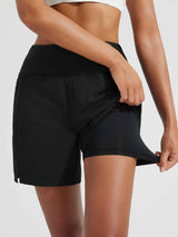 5" Zip Needle Woven Patchwork Elastic Waist Short Beach Shorts
