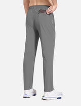 Baleaf Men's Flyleaf Quick- Dry Straight Pants dbd003 Steel Gray Back
